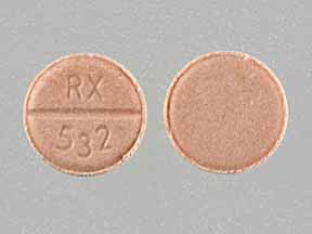 Pill RX 532 Pink Round is Lisinopril