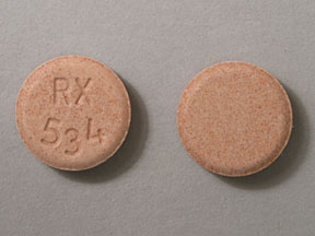 Pill RX 534 Pink Round is Lisinopril
