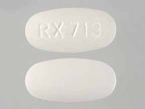 Pill RX713 White Oval is Amoxicillin and Clavulanate Potassium