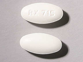 Pill RX 715 White Elliptical/Oval is Ofloxacin