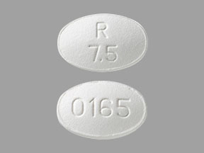 Pill R 7.5 0165 White Oval is Olanzapine