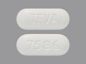 Pill TEVA 7586 White Capsule/Oblong is Ezetimibe and Simvastatin
