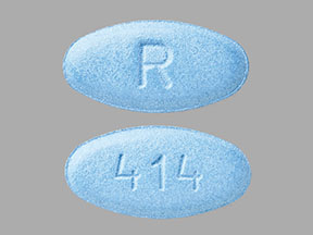 Pill R 414 Blue Oval is Amlodipine Besylate and Atorvastatin Calcium