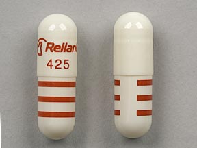 Pill Logo Reliant 425 White Capsule-shape is Rythmol SR