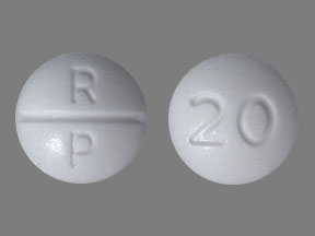 Pill R P 20 White Round is Oxycodone Hydrochloride