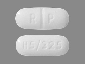 Pill R P H5/325 White Capsule-shape is Acetaminophen and Hydrocodone Bitartrate