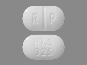 Pill R P H7.5/325 White Capsule/Oblong is Acetaminophen and Hydrocodone Bitartrate