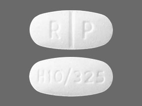 Pill R P H10/325 White Capsule/Oblong is Acetaminophen and Hydrocodone Bitartrate