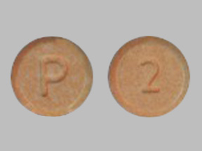 M P2 Pill Maroon Round 8mm - Pill Identifier