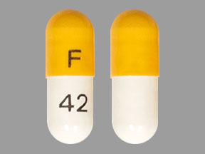 Pill F 42 White & Yellow Capsule/Oblong is Atomoxetine Hydrochloride