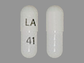 Pill LA 41 White Capsule-shape is Pregabalin