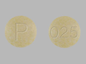 Pill P 025 Yellow Round is WP Thyroid
