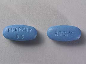 Pill ANAPROX DS ROCHE Blue Elliptical/Oval is Anaprox-DS