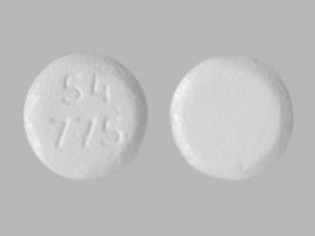 Pill 54 775 White Round is Buprenorphine Hydrochloride (Sublingual)