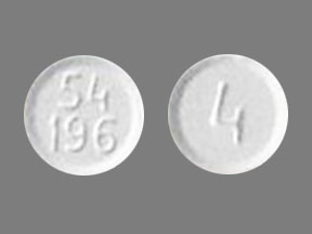 Pill 54 196 4 White Round is Hydromorphone Hydrochloride