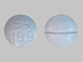 Pill 54 199 Blue Round is Roxicodone