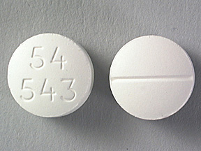 Pill 54 543 White Round is Acetaminophen and Oxycodone Hydrochloride