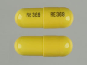 Pill RE 369 RE 369 Yellow Capsule/Oblong is Chlordiazepoxide Hydrochloride and Clidinium Bromide