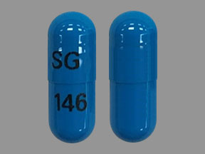 Pill SG 146 Blue Capsule/Oblong is Hydrochlorothiazide