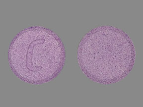 Pill C Purple Round is Claritin (Chewable)