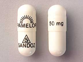 Pamelor 50 mg (logo PAMELOR 50 mg logo SANDOZ)