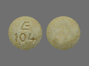 Pill E 104 Yellow Round is Lisinopril
