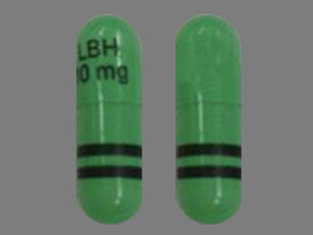 Pill LBH 10 mg Green Capsule/Oblong is Farydak