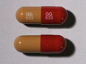 Pill GG 633 GG 633 Red Capsule/Oblong is Rifampin
