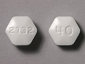 Pill 2732 40 White Six-sided is Fosinopril Sodium