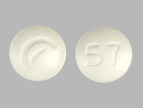 Pill Logo 57 White Round is Lorazepam