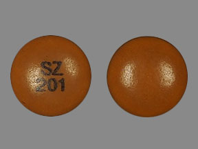 Pill SZ 201 Yellow Round is Chlorpromazine Hydrochloride