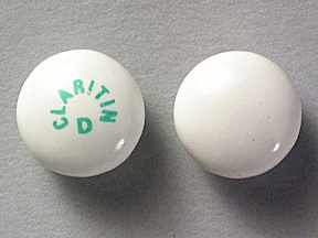 Pill CLARITIN D White Round is Claritin-D