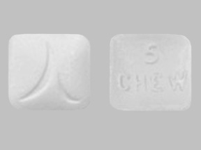 Pill 5 CHEW LOGO White Four-sided is Methylin