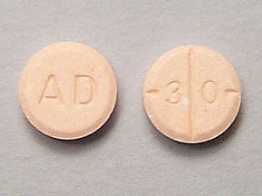 Pill AD 30 Orange Round is Adderall