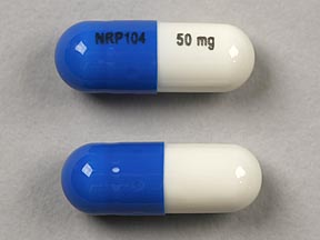 Pill NRP104 50 mg Blue & White Capsule/Oblong is Vyvanse