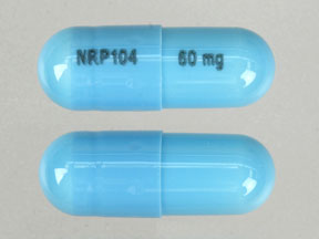 Pill NRP104 60 mg Blue Capsule-shape is Vyvanse