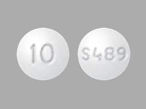 Pill S489 10 White Round is Vyvanse (Chewable)