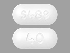 Pill S489 40 White Capsule/Oblong is Vyvanse (Chewable)