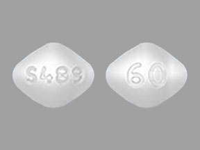 Pill S489 60 White Four-sided is Vyvanse (Chewable)