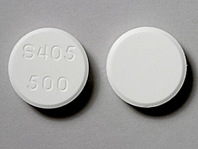 Pill S405 500 White Round is Lanthanum Carbonate (Chewable)