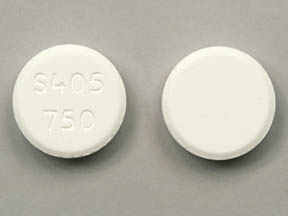Pill S405 750 White Round is Lanthanum Carbonate (Chewable)