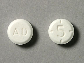 Pill AD 5 White Round is Adderall