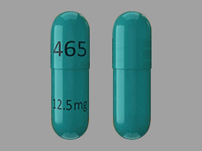 Pill SHIRE 465 12.5 mg Green Capsule-shape is Mydayis