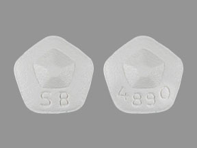 Pill 4890 SB White Five-sided is Requip