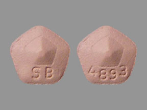 Pill 4893 SB Pink Five-sided is Requip