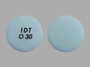Pill IDT O 30 Blue Round is RoxyBond