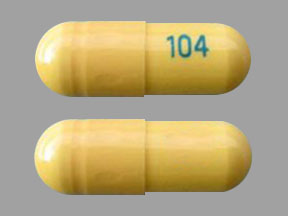 Pill 104 Yellow Capsule-shape is Gabapentin