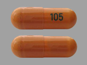 Pill 105 Orange Capsule/Oblong is Gabapentin
