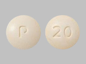 Pill P 20 Beige Round is Aripiprazole