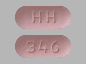 Pill HH 346 Purple Capsule/Oblong is Hydrochlorothiazide and Valsartan